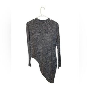 Fashion to Figure Gray Asymmetrical Long Sleeve Sweater